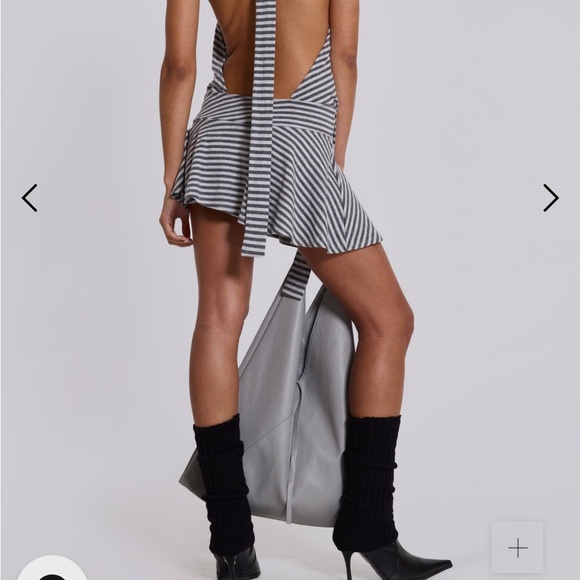 Jaded London Gray and White Chemise backless Dress Enya - Picture 3 of 6